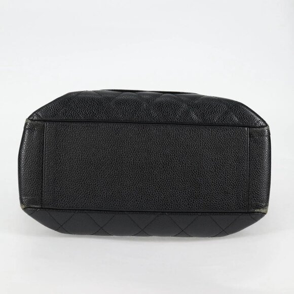 CHANEL Matelasse COCO Mark Chain Tote Bag Caviar Skin Black - Picture 5 of 16